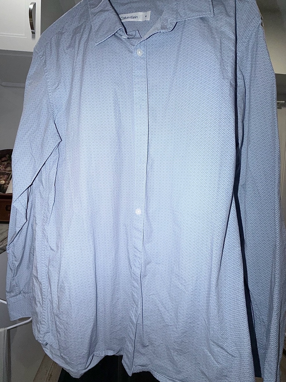 Calvin Klein Light Blue Patterned Men's Dress Shirt